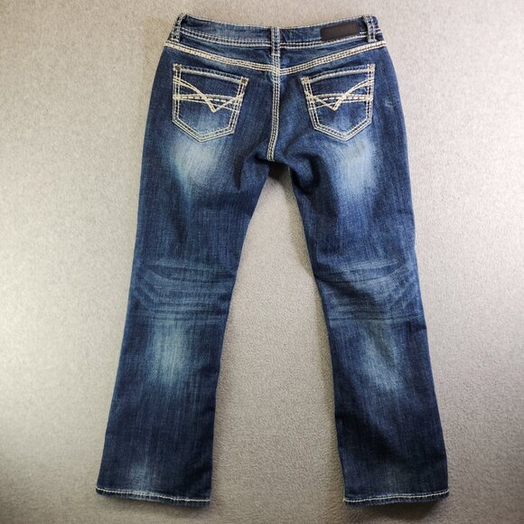 Rock And Roll Cowgirl Jeans Womens 30 Riding Bootcut Heavy Stitching Ranch - Picture 15 of 16